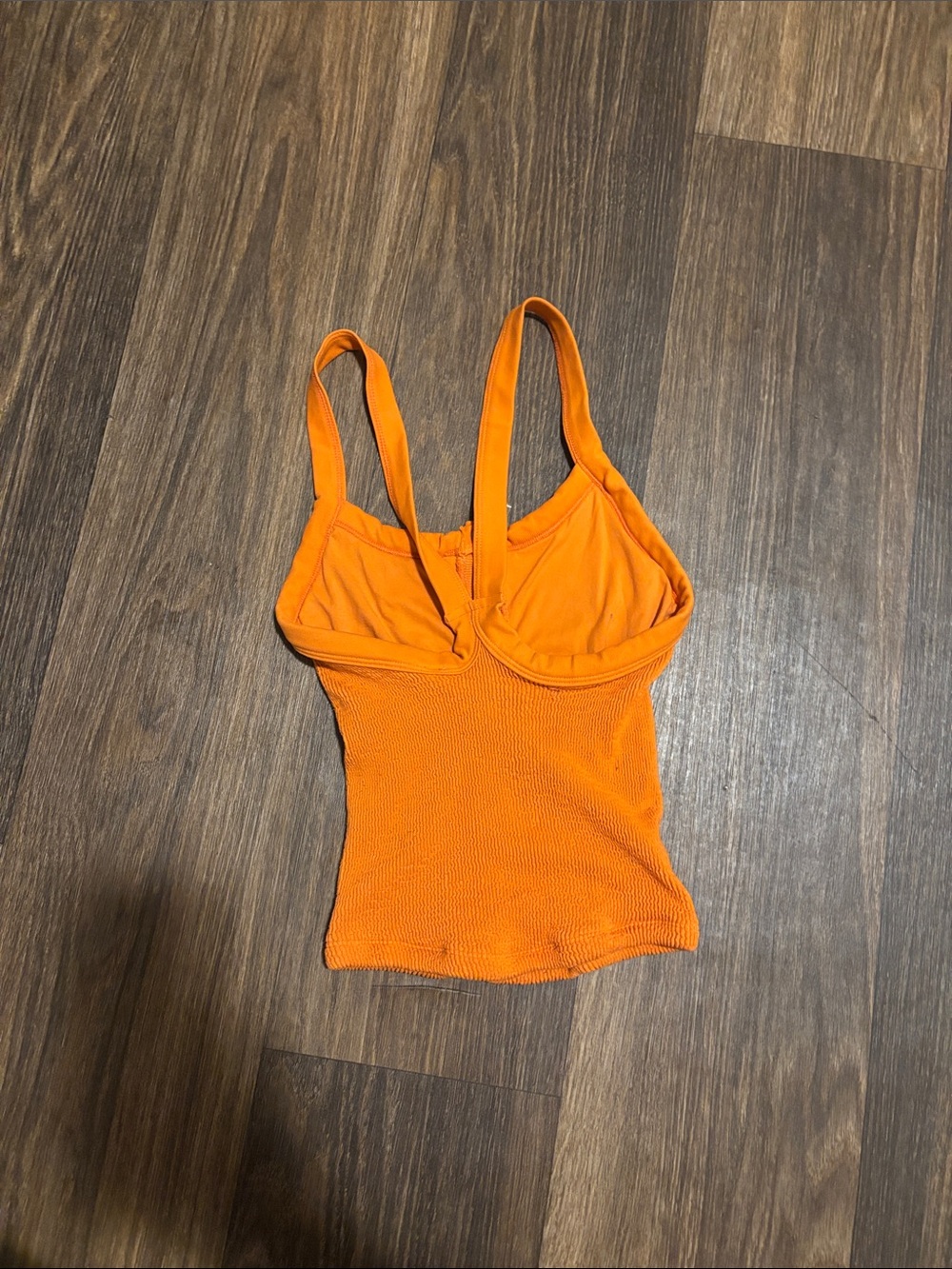 Women’s Orange Ribbed Button-Front Tank Top - Picture 2 of 2